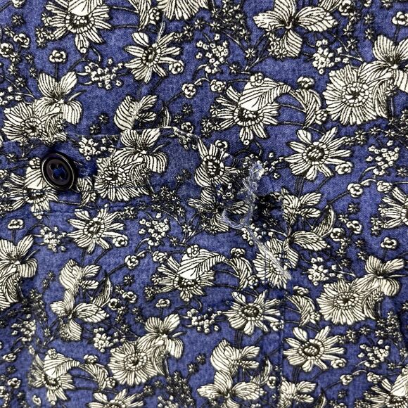 Alexander Jordan Shirt Mens‎ XL Blue Floral Long Sleeves Casual Button Down - Picture 6 of 15